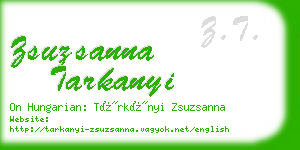 zsuzsanna tarkanyi business card